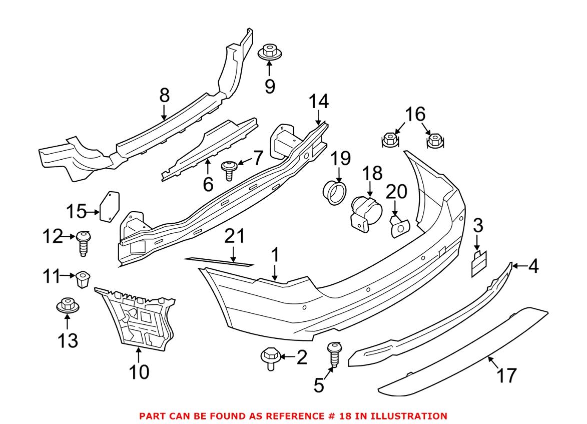 BMW Parking Aid Sensor - Rear 66209321566